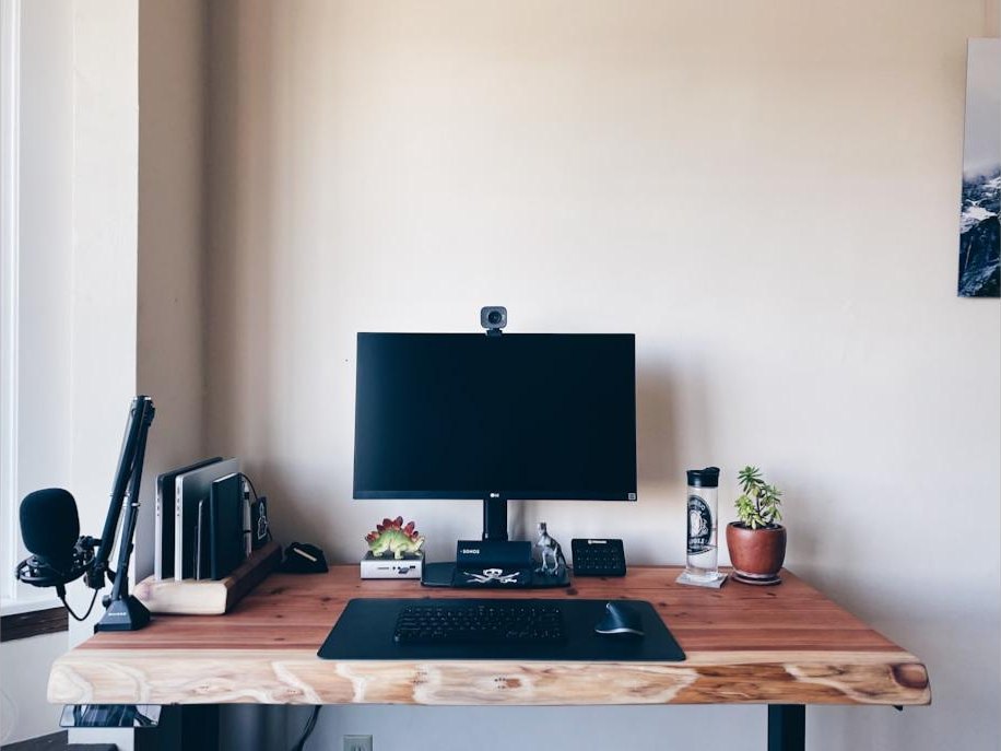 Finished live-edge cedar desk